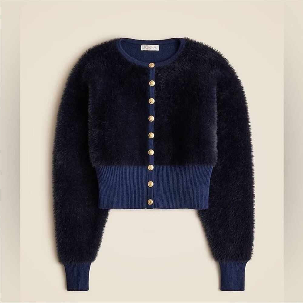 J. Crew Navy Blue Fuzzy Cardigan